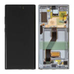 Samsung Galaxy Note 10 Plus N975 LCD Kijelző+Érintőüveg+Keret, Ezüst, Aura Glow (GH82-20838C, G82-20900C) Service Pack