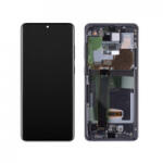 Samsung G988 Galaxy S20 Ultra LCD Kijelző+Érintőüveg+Keret, Fekete (GH82-26032A, GH82-26033A) Service Pack