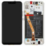 Huawei P Smart Plus (2018), Nova 3i LCD Kijelző+Érintőüveg+Előlap Keret+Akkumulátor, Fehér, White (02352BUK) Service Pack