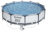 Bestway Steel Pro Max MAUI Superior Fémvázas kerti medence vízforgatóval, szürke, 305 x 76 cm