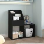 vidaXL Raft reviste pentru copii, negru, 71x30x78, 5cm, lemn prelucrat (339516) Raft