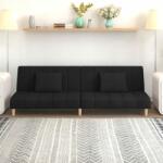 vidaXL Canapea extensibilă cu 2 locuri, negru, catifea (337374) Canapea