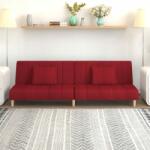 vidaXL Canapea extensibilă cu 2 locuri, roșu vin, textil (337352) Canapea
