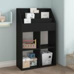 vidaXL Raft reviste pentru copii, negru, 71x30x114 cm, lemn prelucrat (339530) Raft