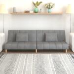 vidaXL Canapea extensibilă cu 2 locuri, gri deschis, textil (337343) Canapea