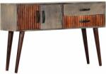 vidaXL Masă consolă, gri, 120x35x75 cm, lemn masiv de mango nefinisat (282742)