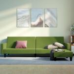 vidaXL Canapea extensibilă cu taburet 2 locuri, verde deschis, catifea (3080504) Canapea