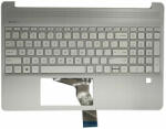 HP Carcasa superioara cu tastatura iluminata palmrest Laptop, HP, 15-DY, 15T-DY, 15S-EQ, 15-EF, 15S-FQ, TPN-Q222, M17185-001, M17185-271, argintie (casehp25isilver-AU0)