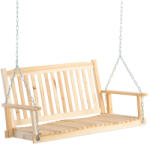 Osoam Veranda hintaágy kétszemélyes függő hintaszék 117x69x60 cm cm fa hintapad felfüggesztett pad