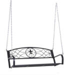 Osoam Veranda hintaágy kétszemélyes függő hintaszék 132x63x58 cm fekete fém hintapad felfüggesztett pad