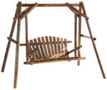 Oasom Hintaágy 2 személyes tömör fa barna kerti bútor 187x137x170 cm