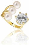  JwL Luxury Pearls Aranyozott gyűrű valódi gyöngyökkel és kristállyal JL0694 - mall