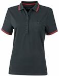 James & Nicholson (Daiber) Női sportos galléros póló JN701 - Fekete / piros | 2XL (1-JN701-1736783)