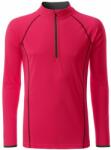 James & Nicholson (Daiber) Férfi funkcionális hosszú ujjú felső JN498 - Élénk rózsaszín / titán | 2XL (1-JN498-1752339)