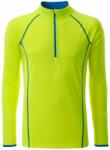 James & Nicholson (Daiber) Férfi funkcionális hosszú ujjú felső JN498 - Élénk sárga / világoskék | S (1-JN498-1752340)