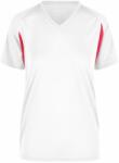 James & Nicholson (Daiber) Női sportos rövid ujjú póló JN316 - Fehér / piros | XL (1-JN316-88740)