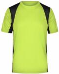 James & Nicholson (Daiber) Férfi sportos rövid ujjú póló JN306 - Fluoreszkáló sárga / fekete | XXXL (1-JN306-123723)