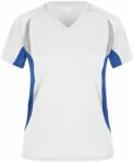 James & Nicholson (Daiber) Női rövid ujjú funkcionális póló JN390 - Fehér / királykék | M (1-JN390-150962)