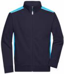 James & Nicholson Férfi pulóver kapucni nélkül JN870 - Sötétkék / türkiz | 4XL (1-JN870-1764336)