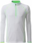 James & Nicholson (Daiber) Férfi funkcionális hosszú ujjú felső JN498 - Fehér / világoszöld | 2XL (1-JN498-1752369)