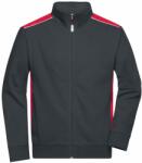 James & Nicholson Férfi pulóver kapucni nélkül JN870 - Sötétszürke / piros | 4XL (1-JN870-1764316)