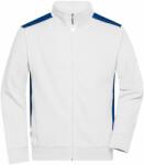 James & Nicholson Férfi pulóver kapucni nélkül JN870 - Fehér / királykék | 5XL (1-JN870-1764367)