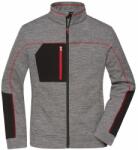 James & Nicholson Női fleece pulóver JN1817 - Sötétszürke melírozott / fekete / piros | 4XL (1-JN1817-1799771)