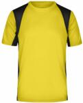 James & Nicholson (Daiber) Tricou sport pentru bărbați cu mânecă scurtă JN306 - Galbenă / neagră | XL (1-JN306-87483)