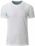 Daiber Tricou funcțional pentru bărbați JN496 - Albă / verde deschis | S (JN496-1752211)