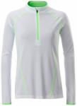 Daiber Tricou functional de damă cu mânecă lungă JN497 - Albă / verde deschis | S (JN497-1752294)