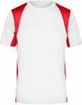 Daiber Tricou sport pentru bărbați cu mânecă scurtă JN306 - Albă / roșie | XL (JN306-87473)
