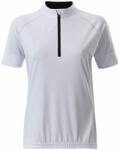 Daiber Tricou de ciclism pentru femei cu fermoar scurt JN513 - Albă / neagră | S (JN513-1752633)