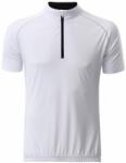 James & Nicholson (Daiber) Tricou bărbați de ciclism cu fermoar scurt JN514 - Albă / neagră | XL (1-JN514-1752683)