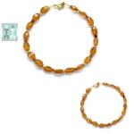  Bratara Granat Spesartin - Diametru 56 mm - Neregulata Fatetata Accesorii Gold Filled - 6-8 x 4-5 mm - 1 Buc