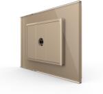 LIVOLO Priza Simpla TV Livolo cu Rama din Sticla - Serie Noua - culoare auriu