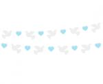 Godan Ghirlandă - Porumbei și inimioare albastre 150 cm