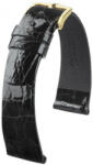 Hirsch Curea neagră din piele Hirsch Prestige M 02208150-1 (Piele de crocodil) 14 mm (spona 10mm)