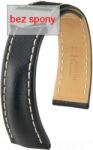 Hirsch Curea neagră din piele Hirsch Navigator 07002450-2 (Piele de vițel) 24 mm (spona 20 mm)