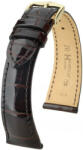 Hirsch Curea maro închis din piele Hirsch London L 04207010-1 (Piele de aligator) Hirsch Selection 19 mm (spona 16mm)
