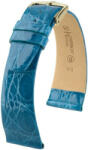 Hirsch Curea albastru deschis din piele Hirsch Prestige M 02308183-1 (Piele de crocodil) Hirsch Selection 14 mm (spona 12mm)