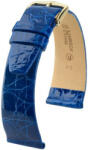 Hirsch Curea albastră din piele Hirsch Prestige M 02308185-1 (Piele de crocodil) Hirsch Selection 14 mm (spona 12mm)