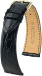 Hirsch Curea neagră din piele Hirsch Genuine Croco M 18800850OE-1 (Piele de crocodil) Open End 20 mm