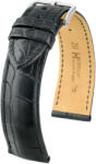 Hirsch Curea neagră din piele Hirsch Genuine Alligator L 10220759-2 (Piele de aligator) 18 mm