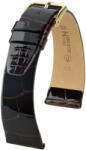 Hirsch Curea maro închis din piele Hirsch Prestige L 02207010-1 (Piele de aligator) Hirsch Selection 16 mm