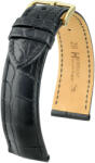 Hirsch Curea neagră din piele Hirsch Genuine Alligator M10200759-1 (Piele de aligator) 16 mm