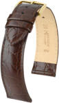 Hirsch Curea maro închis din piele Hirsch Crocograin L 12322810-1 (Piele de vițel) 14 mm