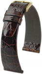 Hirsch Curea maro închis din piele Hirsch Prestige L 02208010-1 (Piele de Crocodil) 20 mm