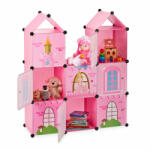  Kastély formájú gyerekpolc 8 polcos játéktároló rózsaszín 10028804