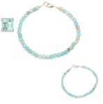  Bratara Calcedonie Albastra - Diametru 54 mm - Rotunda Fatetata - Accesorii Argint 925 - 4x4 mm - 1 Buc