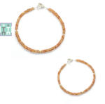  Bratara Safir Orange - Diametru 53 mm - Disc Fatetat Accesorii Argint 925 - 1, 4-2 x 2-3 mm - 1 Buc